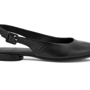 ECCO Women's Anine Sling Back Ballet Flat Black Leather Size EU 36